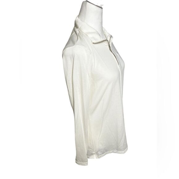 Peter Millar performance pullover quarter zip women medium cream embroidered - Picture 3 of 13